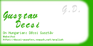 gusztav decsi business card