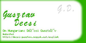 gusztav decsi business card